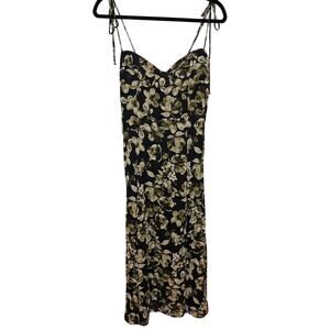 Dress Forum NEW Medium Midi Shift Dress with Large Front Slit Spaghetti Strap